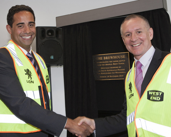 West End Brewery launch Idris Jama.Jay Weatherill_crpsq_LR